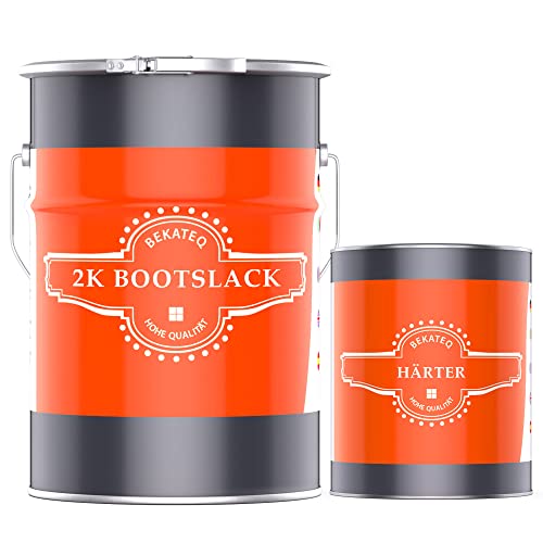 BEKATEQ LS-170 2K Bootslack glänzend, 2,5kg RAL3000 Feuerrot, für GFK Boote, Kunststoffboote Kunststoff Farbe lackieren - 2K Lack mit Härter von BEKATEQ