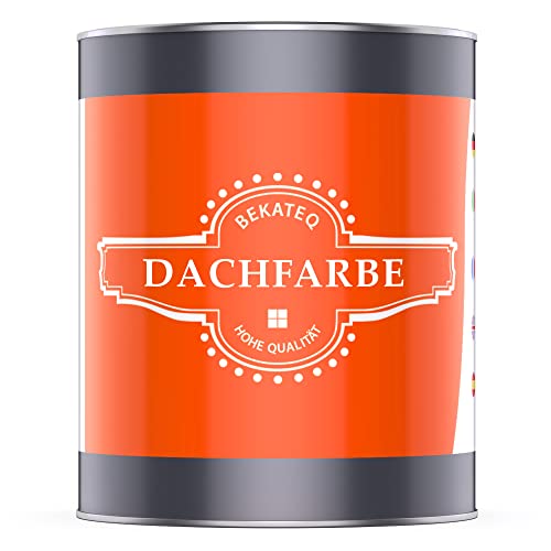 BEKATEQ Dachbeschichtung in Braun 1L Sockelfarbe, Dachfarbe für Dachziegel, Beton, Holz, Eternit, Bitumen - UV & wetterfest, schnelltrocknend, elastisch, hydrophobe Isolierschicht BE-510 von BEKATEQ