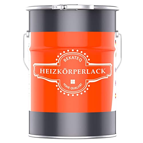 BEKATEQ Heizkörperlack Schwarz 5l seidenglänzend - hitzebständiger Heizungslack, Metallschutzlack, Heizkörperfarbe hochdeckend, geruchsarm, lösemittelfrei BE-903 von BEKATEQ