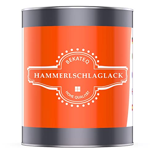 BEKATEQ Hammerschlaglack Bordeaux, 2,5 Liter I 3in1: Rostschutz, Grundierung & Lackierung für innen & außen I Hammerschlagfarbe, Metallschutzlack, Hammerschlag Effektlack LS-590 von BEKATEQ