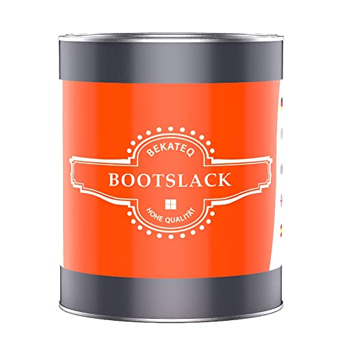 Bootslack Yachtlack in seidenmatt Feuerrot 1L Holzlack, Schiffslack - auch geeignet für Parkettboden, Treppen, Fenster, Holzmöbel - hochbelastbar, UV- und Wetterfest, Wasserfest - BEKATEQ LS-100 von BEKATEQ