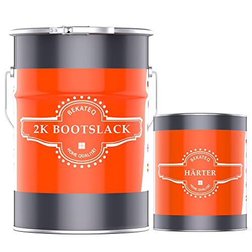 BEKATEQ LS-170 2K Bootslack glänzend, 1kg Rotbraun, für GFK Boote, Kunststoffboote Kunststoff Farbe lackieren - 2K Lack mit Härter von BEKATEQ