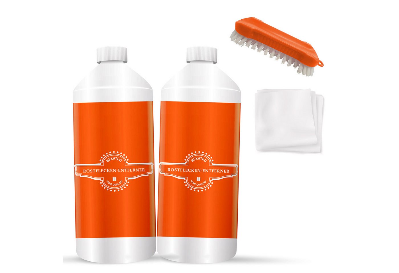 BEKATEQ LS-565 Rostflecken Entferner Rostentferner (250ml + Bürste, [2-St. Steinreiniger Rostentfernung Terrasse Stein Fliesen Beton Pflaster wirkt selbsttätig Flugrost Acryl Wachs) von BEKATEQ