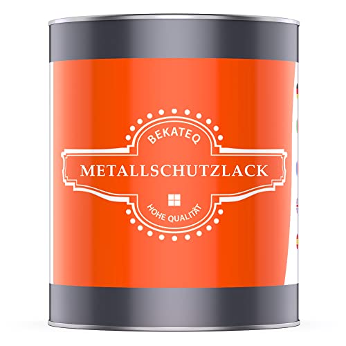 BEKATEQ Metallschutzlack 4in1 Metallfarbe 1l Beige I Grundierung + Rostschutzfarbe + Zwischenanstrich + Deckanstrich I Metalllack für Dach, Fenster, Türen, Zaun LS-570 von BEKATEQ