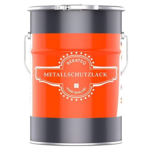 BEKATEQ Metallschutzlack 4in1 Metallfarbe 5L Steingrau I Grundierung + Rostschutzfarbe + Zwischenanstrich + Deckanstrich I Metalllack für Eisen, Stahl, Zink, Blech LS-570 von BEKATEQ