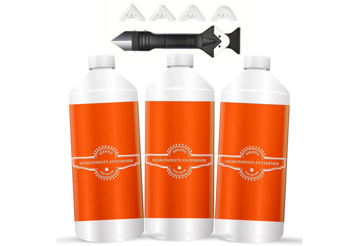 BEKATEQ LS-575 Silikonreste-Entferner Allzweckreiniger (Set beinhaltet 1x Entferner (250 ml) und 1x Fugenwerkzeug, [- Silikonentferner, Silikonfugen Reiniger Silikon Wachs Dichtstoff für Keramik, Glas, Metall) von BEKATEQ