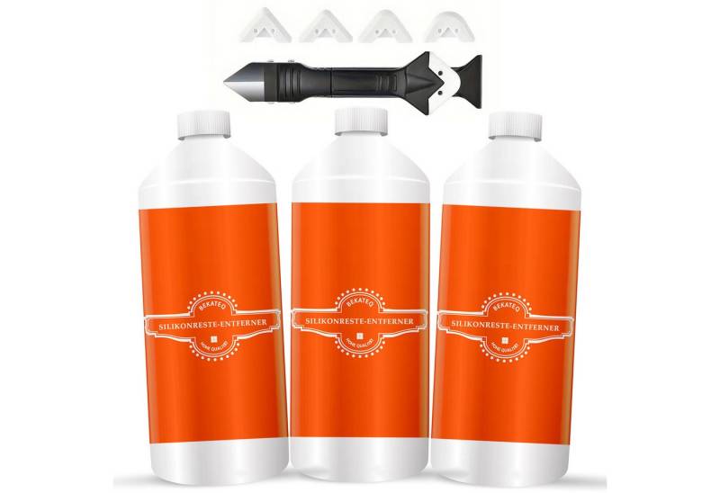 BEKATEQ LS-575 Silikonreste-Entferner Allzweckreiniger (Set beinhaltet 1x Entferner (250 ml) und 1x Fugenwerkzeug, [- Silikonentferner, Silikonfugen Reiniger Silikon Wachs Dichtstoff für Keramik, Glas, Metall) von BEKATEQ