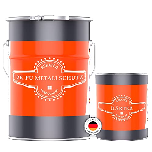 BEKATEQ LS-720 2K PU Metallschutzlack in 2,5kg RAL3000 Feuerrot glänzend innen außen - Rostschutzfarbe, Metalllack, Metallfarbe für Metall, Stahl, Zink, Alu von BEKATEQ