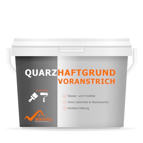 BEKATEQ Quarzgrund 15kg innen und aussen - Grundierung für Beton, Fliesen, Keramik, Fassadenputz - Putzgrund, Fliese auf Fliese, Betongrund, Holzgrund - Haftgrund wasserdicht, frostfest BK-155 von BEKATEQ