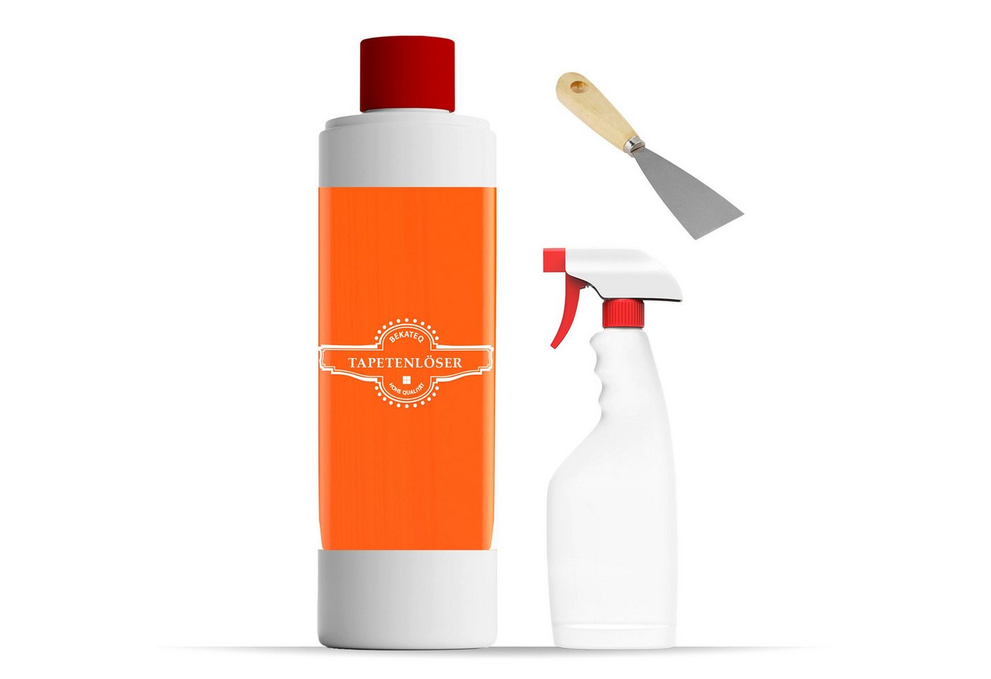 BEKATEQ Wandfarbe LS-729 Tapetenablöser, Set (Tapetenablöser + Tapetenspachtel + Sprühflasche) von BEKATEQ