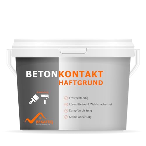 Betonkontakt 15kg innen und aussen, für glatte Untergründe - optimaler Haftgrund für Beton, Putz, Holz, Fliese, Gips, OSB - Grundierung & Haftbrücke - frostfest, wasserfest - BEKATEQ BK-165 von BEKATEQ