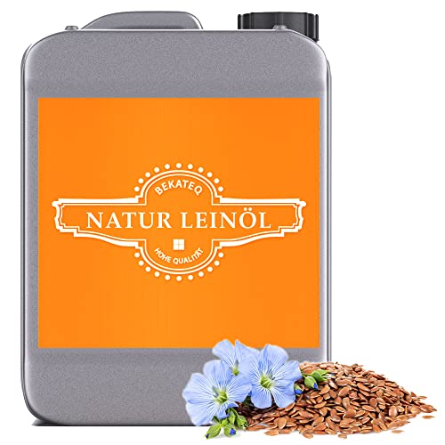 Natur Leinöl 2,5L für Holzböden, Parkett, Treppen, Terrasse, Gartenmöbel I Holzöl & Imprägnierung farblos farbvertiefend I Holzschutz & Pflegeöl für innen & außen I lösemittelfrei - Bekateq BE-200 von BEKATEQ