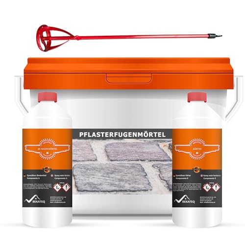 Pflasterfugenmörtel 20kg 2K Epoxidharz Kunstharz Fugenmörtel Naturstein, Betonsteinpflaster Verfugen - wasserundurchläßig oder diffusionsoffen, kein Unkrautbewuchs, abriebfest - BEKATEQ BK-175EP von BEKATEQ