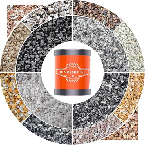 Steinteppich Set für 2qm Wand, Treppe Setzstufe, Sockel aussen innen - 25kg Grigio Platino 3-5mm + 3kg PU Kleber vertikal + Trennspray - BEKATEQ BK-610PU von BEKATEQ