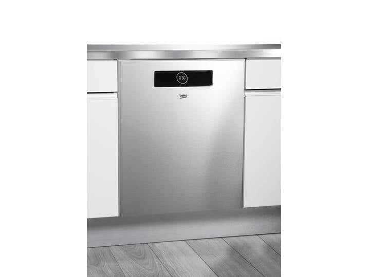 BEKO Unterbaugeschirrspüler BDDN38450XD , Energieeffizienz: B (A-G), silber (silberfarben), B:59,8cm H:81,8cm T:57cm, Geschirrspüler, Hygienisch sauberes Geschirr mit der HygieneIntense-Funktion von BEKO