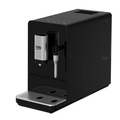 Beko CEG 3192 B Kaffeevollautomat mit Milchdüse, Milchaufschäumdüse, 5 Mahlgrade, herausnehmbare Brüheinheit, automatische Reinigungsfunktion, höhenverstellbare Kaffeedüse, Schwarz von Beko