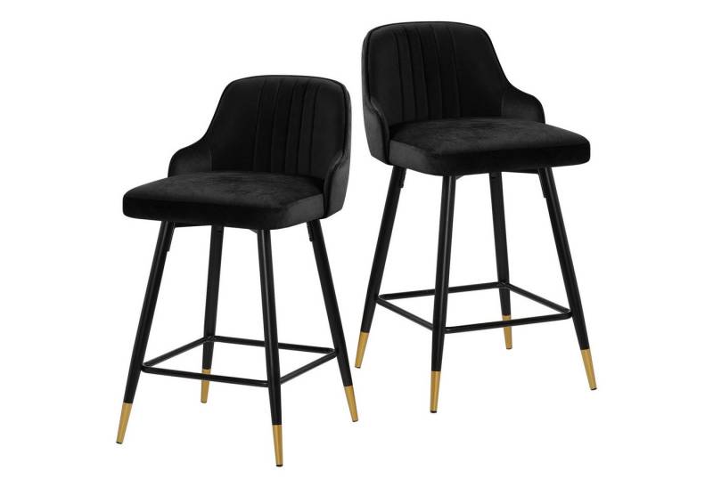BEKRVIO Barhocker 360° drehbar Samt Sitz mit Metallbeine (Set, 2 St., 2er-Set), Höhe:90cm, Schwarz von BEKRVIO
