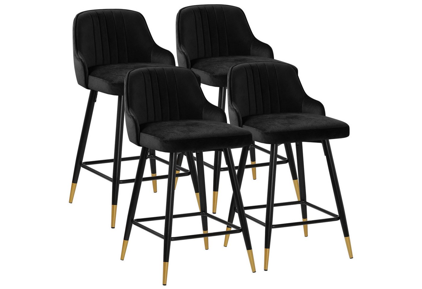 BEKRVIO Barhocker 360° drehbar Samt Sitz mit Metallbeine (Set, 4 St., 2er-Set) von BEKRVIO