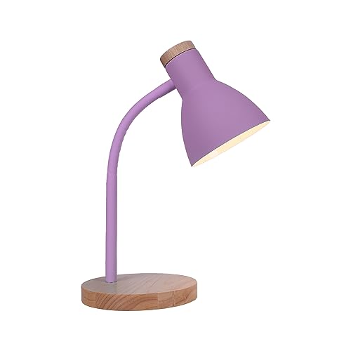 Bel Air Home - Schreibtischlampe ARGOS Serie, Holz, E-27 (GLÜHLAMPE NICHT ENTHALTEN) stilvolle Beleuchtung für dein Arbeitszimmer oder Büro (VIOLETTE) von Bel Air Home