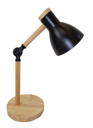 Bel Air Home - Schreibtischlampe TEACHER Serie 1xE-27 aus Metall und Holz für stilvolles Arbeiten und Lernen. Perfekt für Büro, Wohnzimmer oder Schlafzimmer.(GLÜHBIRNE NICHT INBEGRIFFEN) (SCHWARZ) von Bel Air Home