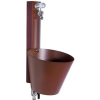 Garten Wand Brunnen mit Doppelter Wasserhahn Farbe Rost von BEL-FER