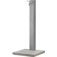 Gartenbrunnen mit Wasserhahn und aluminiumfarbenem Zementsockel, H91 cm von BEL-FER