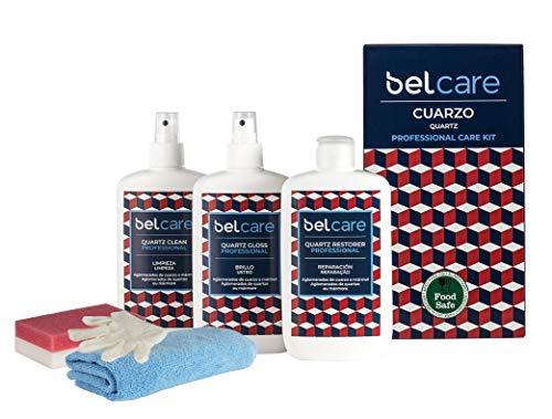 BELCARE - Reinigungsset (Reiniger, Polierer und Ausbesserer) für Silestone Quarz Oberflächen - Komplettpaket für Ihre Arbeitsplatten von BELCARE