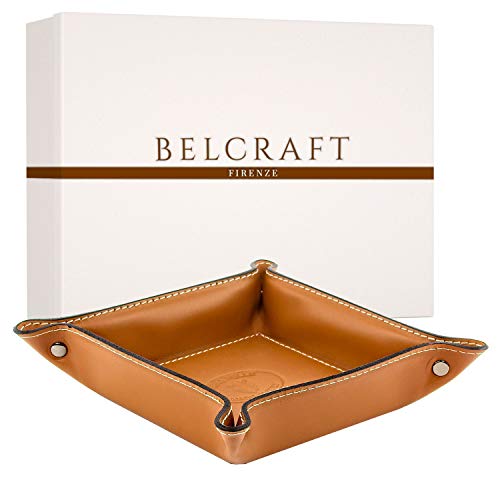 Orvieto Taschenleerer Leder, Handgearbeitet in klassischem italienischem, Braun Clair (19x19 cm) von BELCRAFT