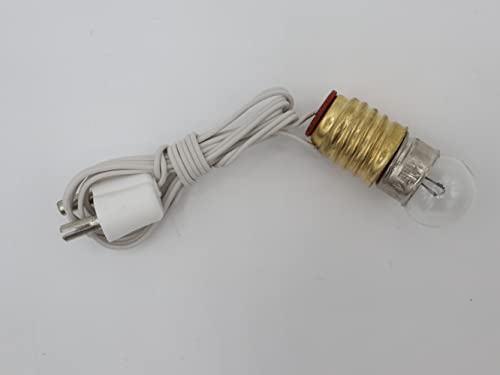 BELI-BECO 424 Skalenlampe für Puppenhaus oder Krippe mit Beleuchtung - Krippenbeleuchtung - klare Glühlampe E 10-4,5 V - 0,2A mit 400 mm Litze und Doppelstecker (Weiß) von BELI-BECO