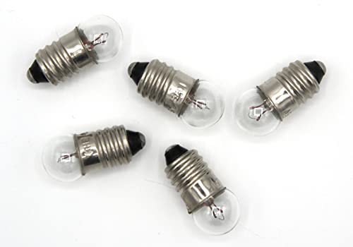 BELI-BECO 8044 Glühlampe - E 10 Gewinde - 4,5V 200mA - Glas 11mm Ø - 5 Stück (Klar) von BELI-BECO