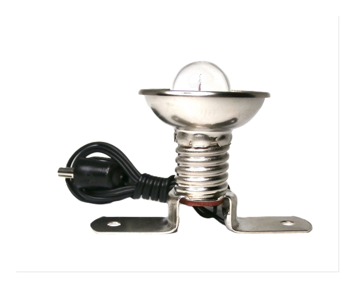 BELI-BECO Krippen-Zubehör Beli-Beco 3175 Skalenlampe mit Stegfassung (3,5 V, Sockel E10), Klar mit Reflektor Strahler von BELI-BECO
