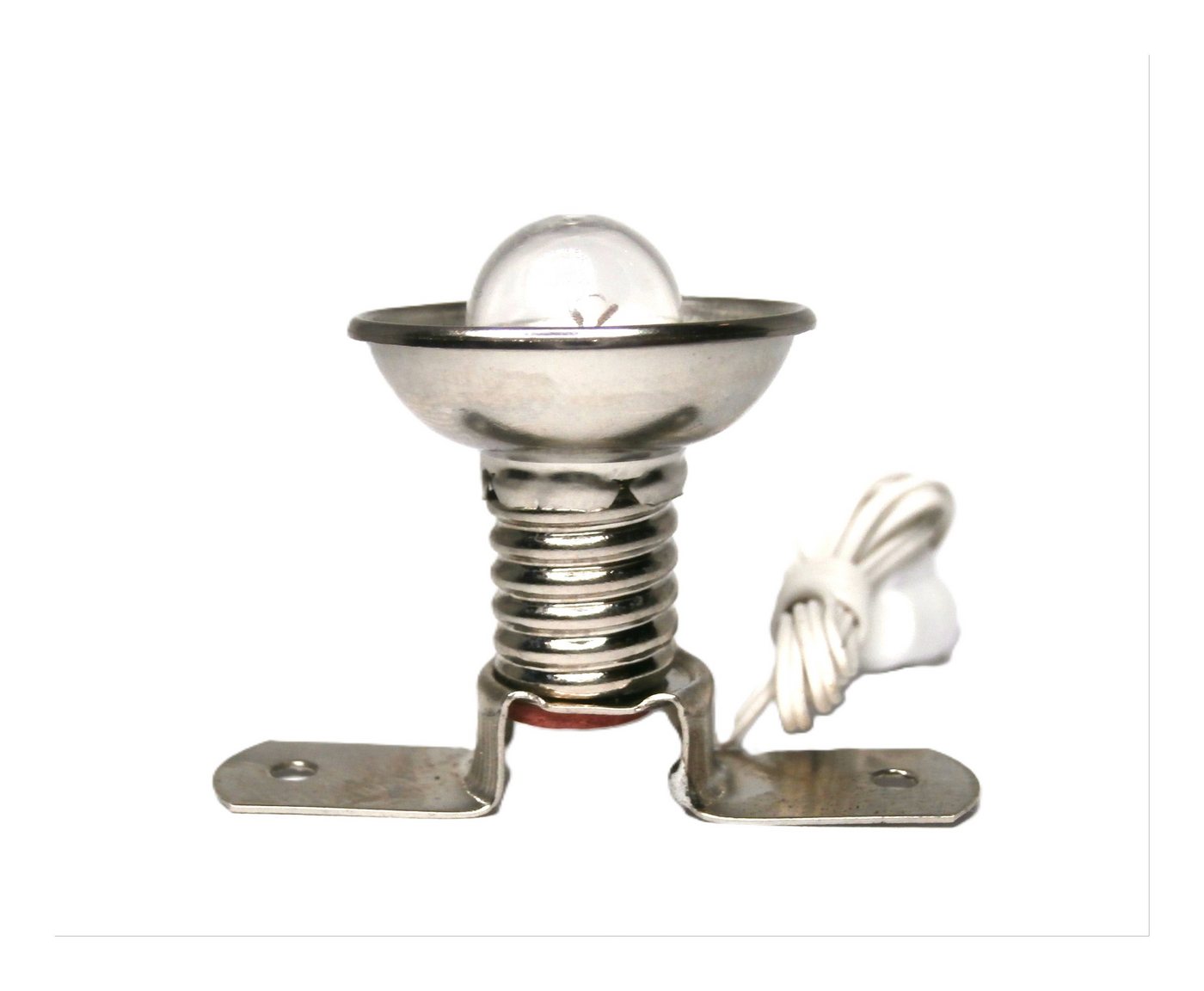 BELI-BECO Krippen-Zubehör Beli-Beco 3175 Skalenlampe mit Stegfassung (3,5 V, Sockel E10), Klar mit Reflektor Strahler von BELI-BECO