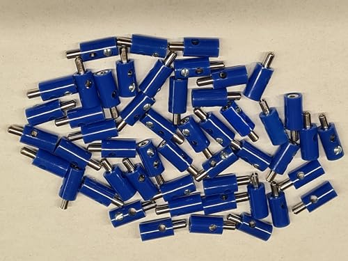 Beli-Beco Querlochstecker, 61/7 Mini-Bananenstecker 50 Stück (blau) von BELI-BECO