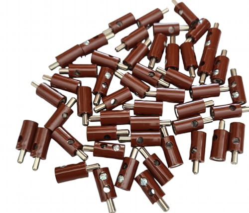 Beli-Beco Querlochstecker, 61/7 Mini-Bananenstecker 50 Stück (braun) von BELI-BECO