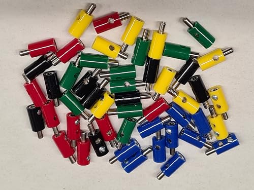 Beli-Beco Querlochstecker, 61/7 Mini-Bananenstecker 50 Stück (bunt) von BELI-BECO