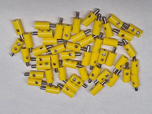 Beli-Beco Querlochstecker, 61/7 Mini-Bananenstecker 50 Stück (gelb) von BELI-BECO
