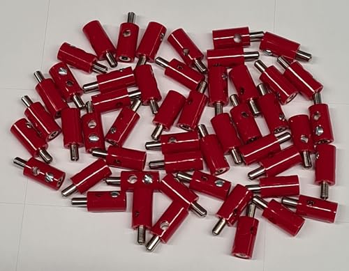 Beli-Beco Querlochstecker, 61/7 Mini-Bananenstecker 50 Stück (rot) von BELI-BECO