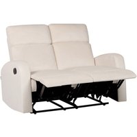 Beliani - 2-Sitzer Sofa Creme Samt Manuell Verstellbar mit Fußablage Relaxfunktion Modern Inustriell Relaxsofa Wohnzimmer Büro Arbeitszimmer von BELIANI