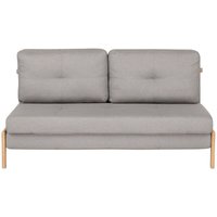 Beliani - 2-Sitzer Sofa Hellgrau Stoffbezug Gesteppt mit Schlaffunktion Hohen Metallbeinen Dicke Rückenkissen Freistellbar Skandi Wohnzimmer von BELIANI