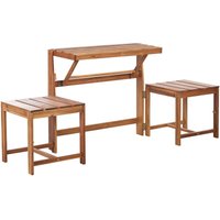 Beliani - 2-in-1 Gartenbank Hellbraun Akazienholz 90 cm Wandelbar Multifunktional Modern Rustikal 2-Sitzer Holzbank Balkonset Tisch mit 2 Hockern Beliani - 2-in-1 Gartenbank Hellbraun Akazienholz 90 cm Wandelbar Multifunktional Modern Rustikal 2-Sitzer Holzbank Balkonset Tisch mit 2 Hockern von BELIANI