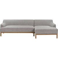 3-Sitzer Ecksofa Grau Stoffbezug mit Chaiselounge Links Armlehnen Niedrige Rückenlehne Tiefe Sitzfläche Hohe Holzbeine Skandi Wohnzimmer von BELIANI