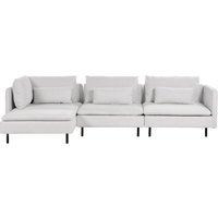 3-Sitzer Ecksofa Hellgrau Stoffbezug Modular mit Chaiselongue Rechtsseitig L-Förmig Kissen Schlanke Armlehnen Modern Wohnzimmer Modulsofa von BELIANI