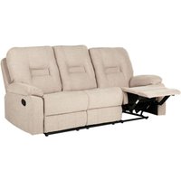 3-Sitzer Sofa Beige Stoffbezug Manuell Verstellbar mit Liegefunktion Fußteil Armlehnen Modern Wohnzimmer Arbeitszimmer Fernsehsofa von BELIANI