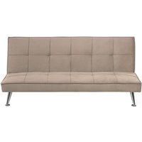 3-Sitzer Sofa Sandbeige Stoffbezug Gesteppt mit Schalffunktion Hohe Metallbeine ohne Armlehnen Retro-Design Wohnzimmer Schlafsofa Sofabett 3-Sitzer Sofa Sandbeige Stoffbezug Gesteppt mit Schalffunktion Hohe Metallbeine ohne Armlehnen Retro-Design Wohnzimmer Schlafsofa Sofabett von BELIANI