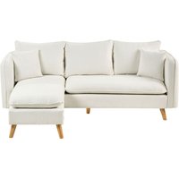 3-Sitzer Sofa mit Ottomane Weiß Stoff Gesteppt Lose Sitz- und Rückenkissen 2 Dekokissen Hohe Holzfüße Wohnzimmermöbel Modern Polstersofa 3-Sitzer Sofa mit Ottomane Weiß Stoff Gesteppt Lose Sitz- und Rückenkissen 2 Dekokissen Hohe Holzfüße Wohnzimmermöbel Modern Polstersofa von BELIANI