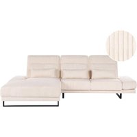 4-Sitzer Ecksofa Beige Cord L-Förmig mit Chaiselongue Rechtsseitig 3 Dekokissen Verstellbare Armlehnen Rückenlehne Sitztiefe Kopfstütze 4-Sitzer Ecksofa Beige Cord L-Förmig mit Chaiselongue Rechtsseitig 3 Dekokissen Verstellbare Armlehnen Rückenlehne Sitztiefe Kopfstütze von BELIANI