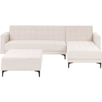 4-Sitzer Ecksofa Links mit Ottomane Hellbeige Samt Gesteppt L-Förmig Schlaffunktion Schwarze Metallbeine Modern Glam Modulsofa Schlafsofa 4-Sitzer Ecksofa Links mit Ottomane Hellbeige Samt Gesteppt L-Förmig Schlaffunktion Schwarze Metallbeine Modern Glam Modulsofa Schlafsofa von BELIANI