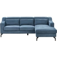 4-Sitzer Ecksofa Marineblau Stoffbezug L-Förmig mit Chaiselongue Linksseitig 3 Dekokissen Breite Armlehnen Dicke Sitzkissen Modern Wohnzimmer von BELIANI