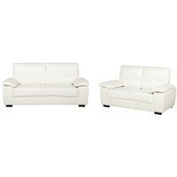 5-Sitzer Sofa Set Cremeweiß Kunstleder Breite Armlehnen Abnehmbare Armlehnen-Kissen Freistehend Modernes Design Wohnzimmer Sitzgruppe von BELIANI