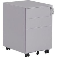 Aktenschrank Hellgrau Metall auf Rollen mit 3 Schubladen abschließbar Multifunktional Wohnzimmer Büro Arbeitszimmer Schlafzimmer Diele Aktenschrank Hellgrau Metall auf Rollen mit 3 Schubladen abschließbar Multifunktional Wohnzimmer Büro Arbeitszimmer Schlafzimmer Diele von BELIANI